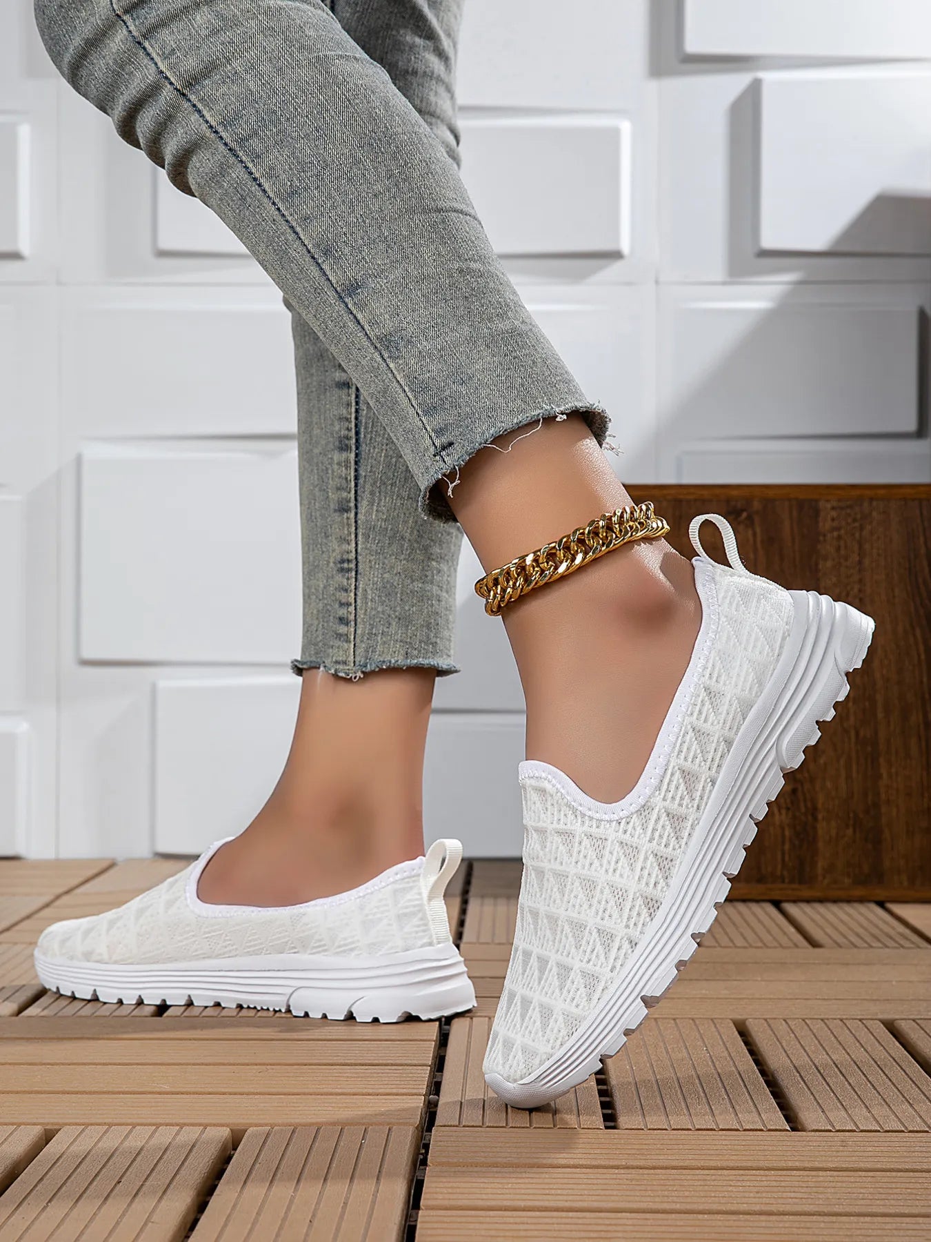 Breathable Mesh Slip-On Sneakers