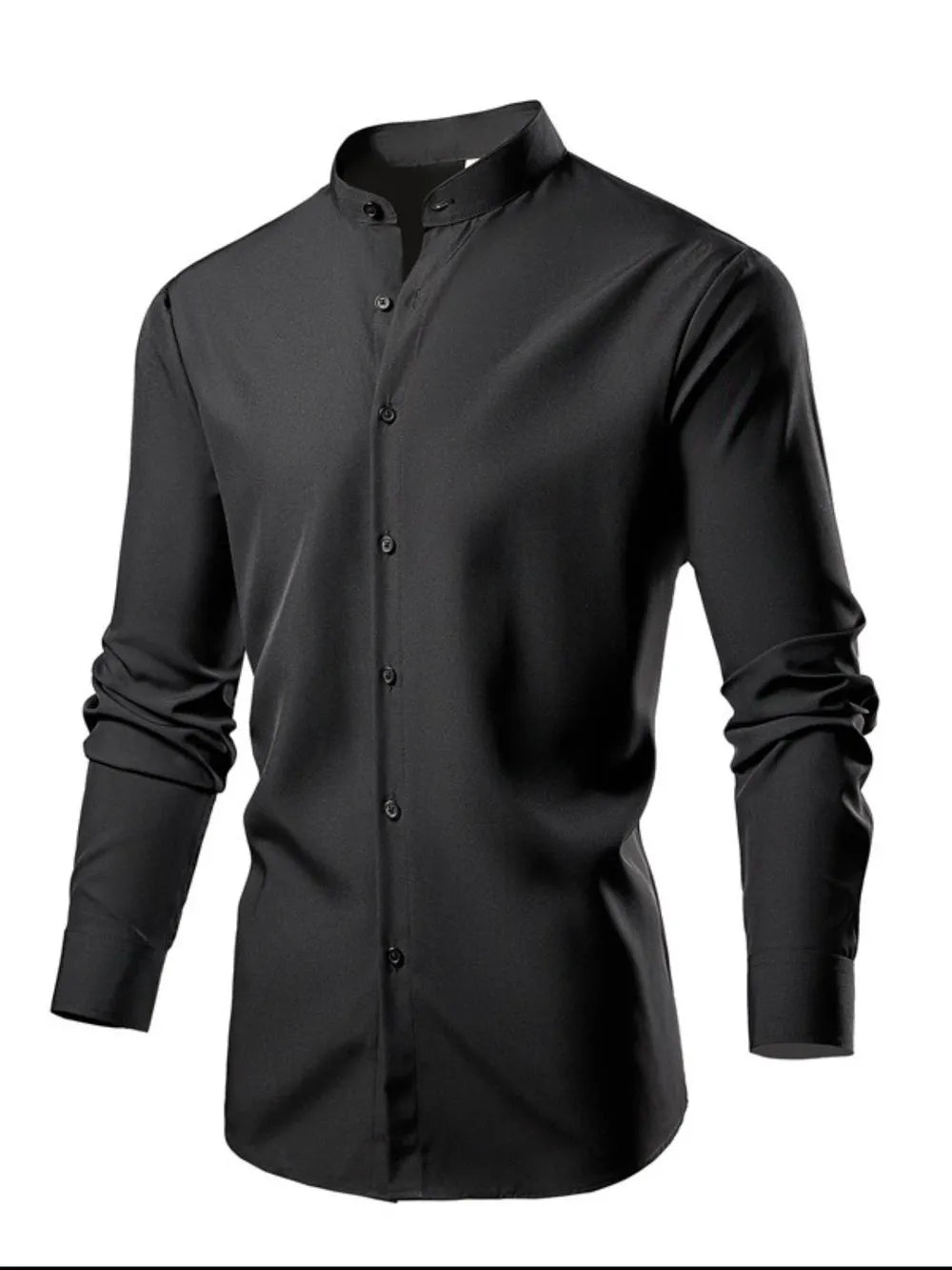 Men's Button Down Long Sleeve Shirt Black