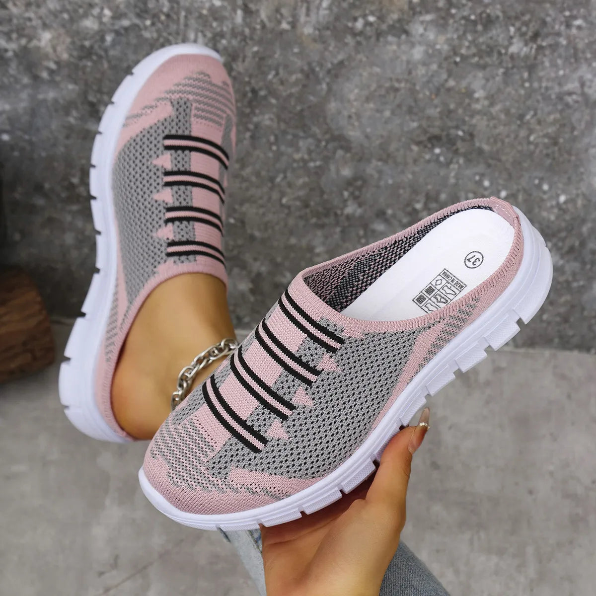Round Toe Platform Sneakers Blush Pink