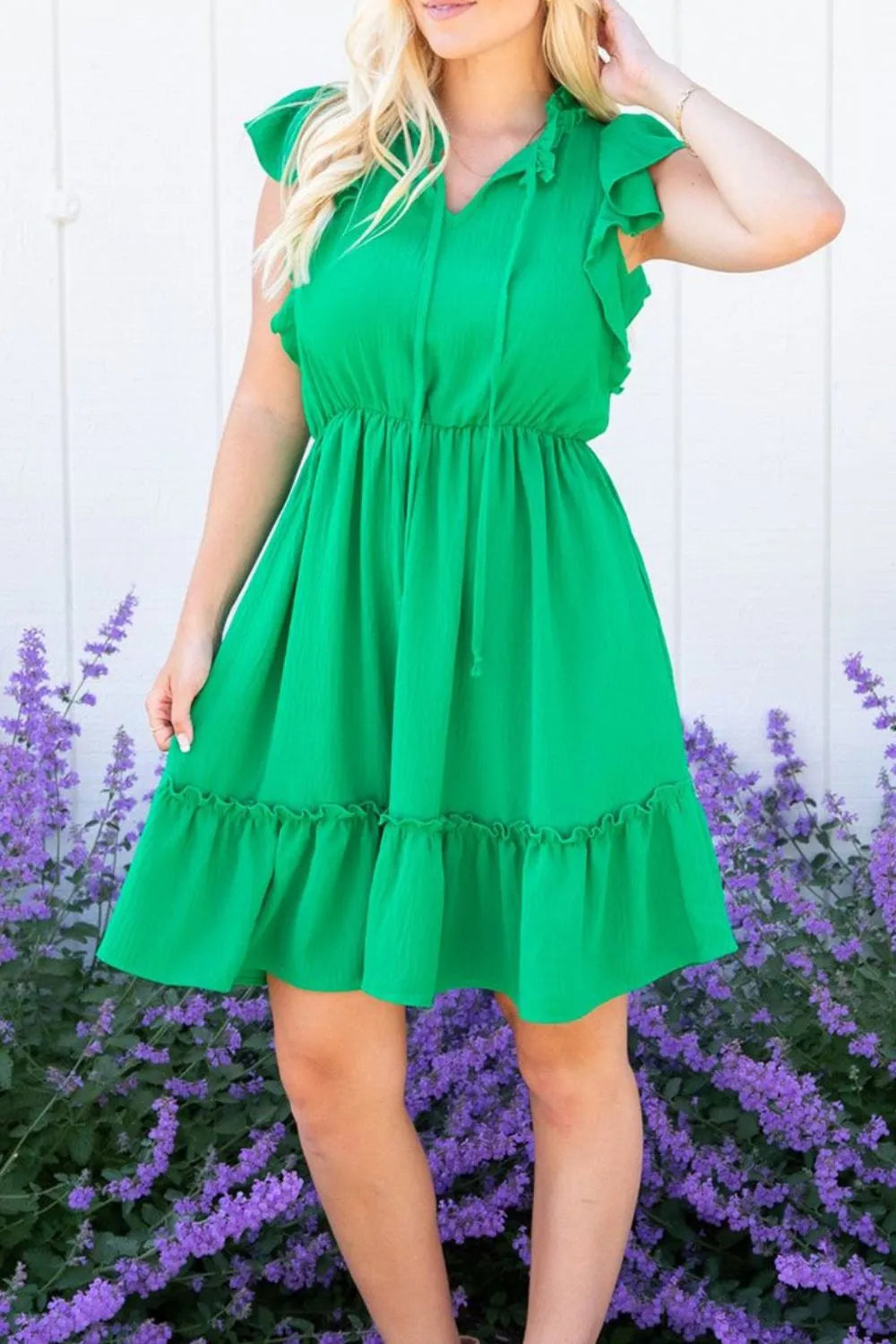 Ruffled Sleeveless Mini Dress