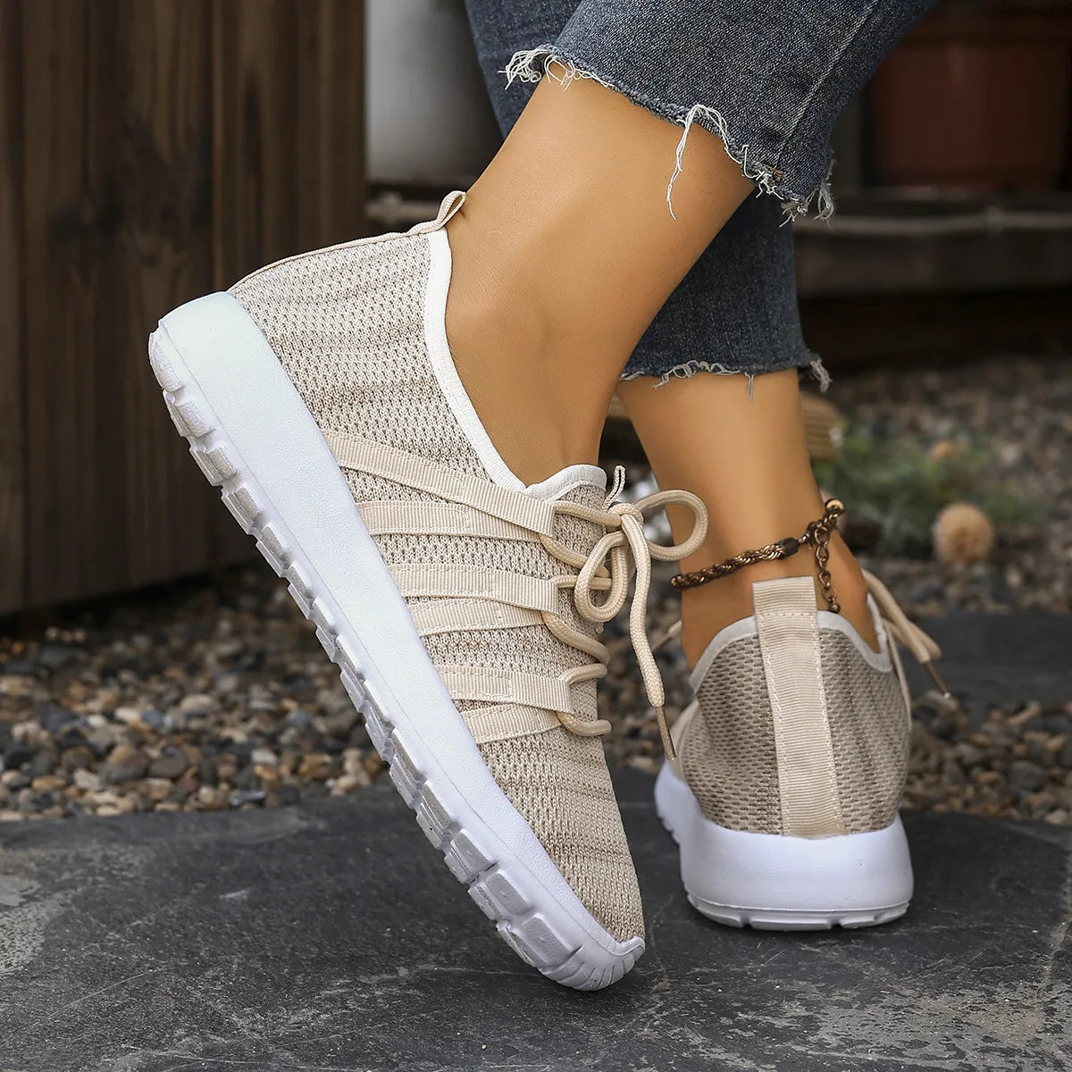 Round Toe Platform Sneakers