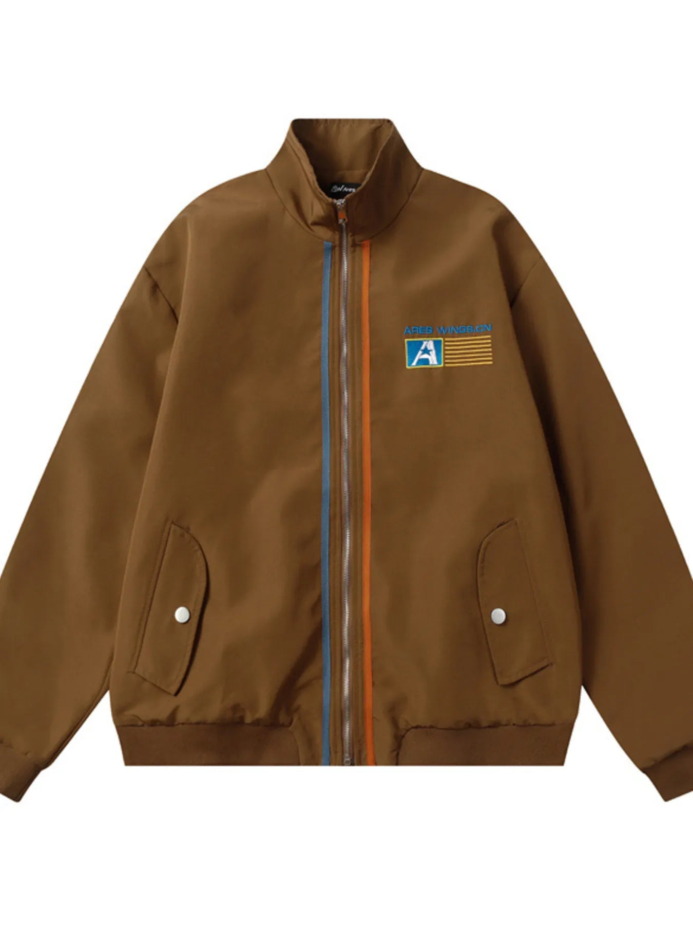 Men's Striped Long Sleeve Jacket Brown