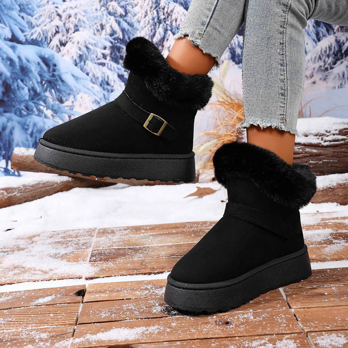 Round Toe Platform Boots