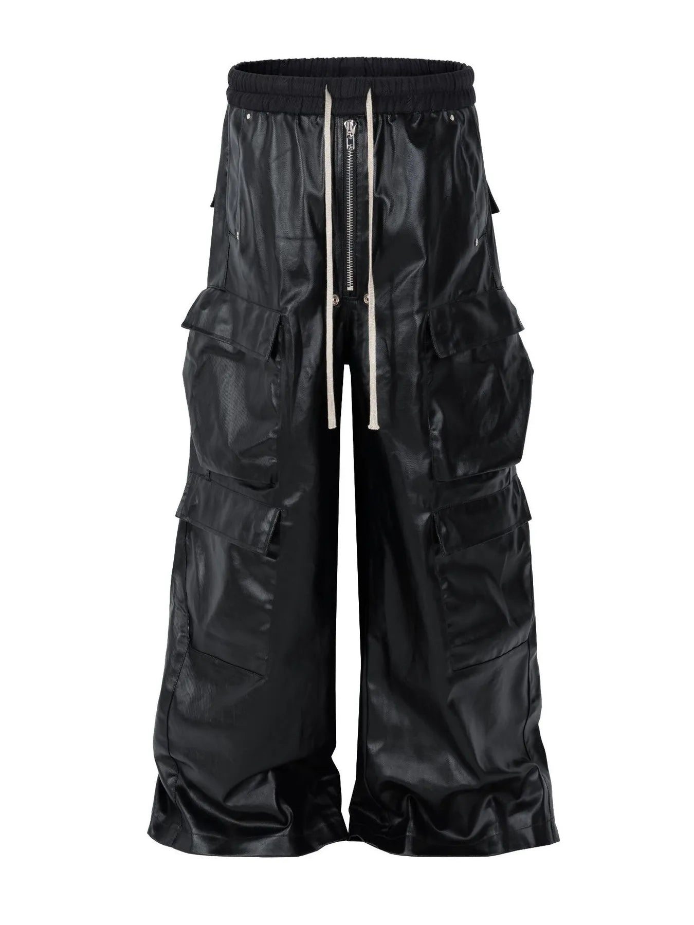 Men's Cargo Pants with Drawstring Waist Black
