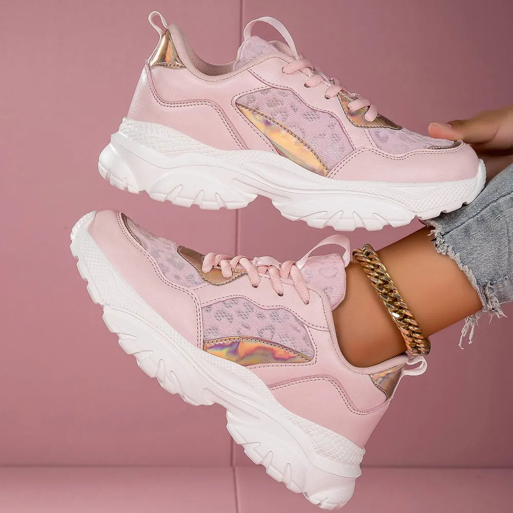 Round Toe Platform Athletic Pink