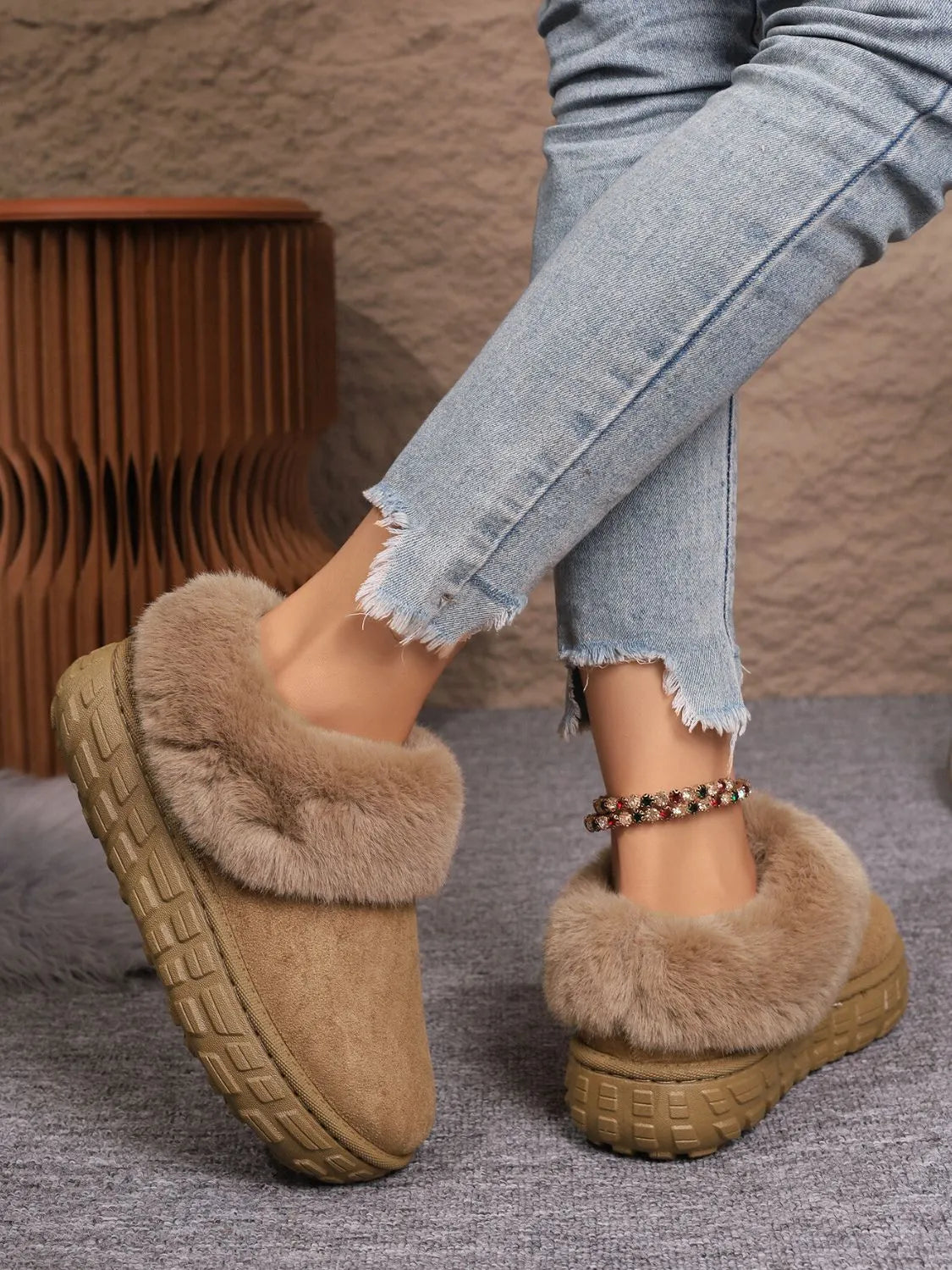Faux Fur Lined Suede Winter Boots