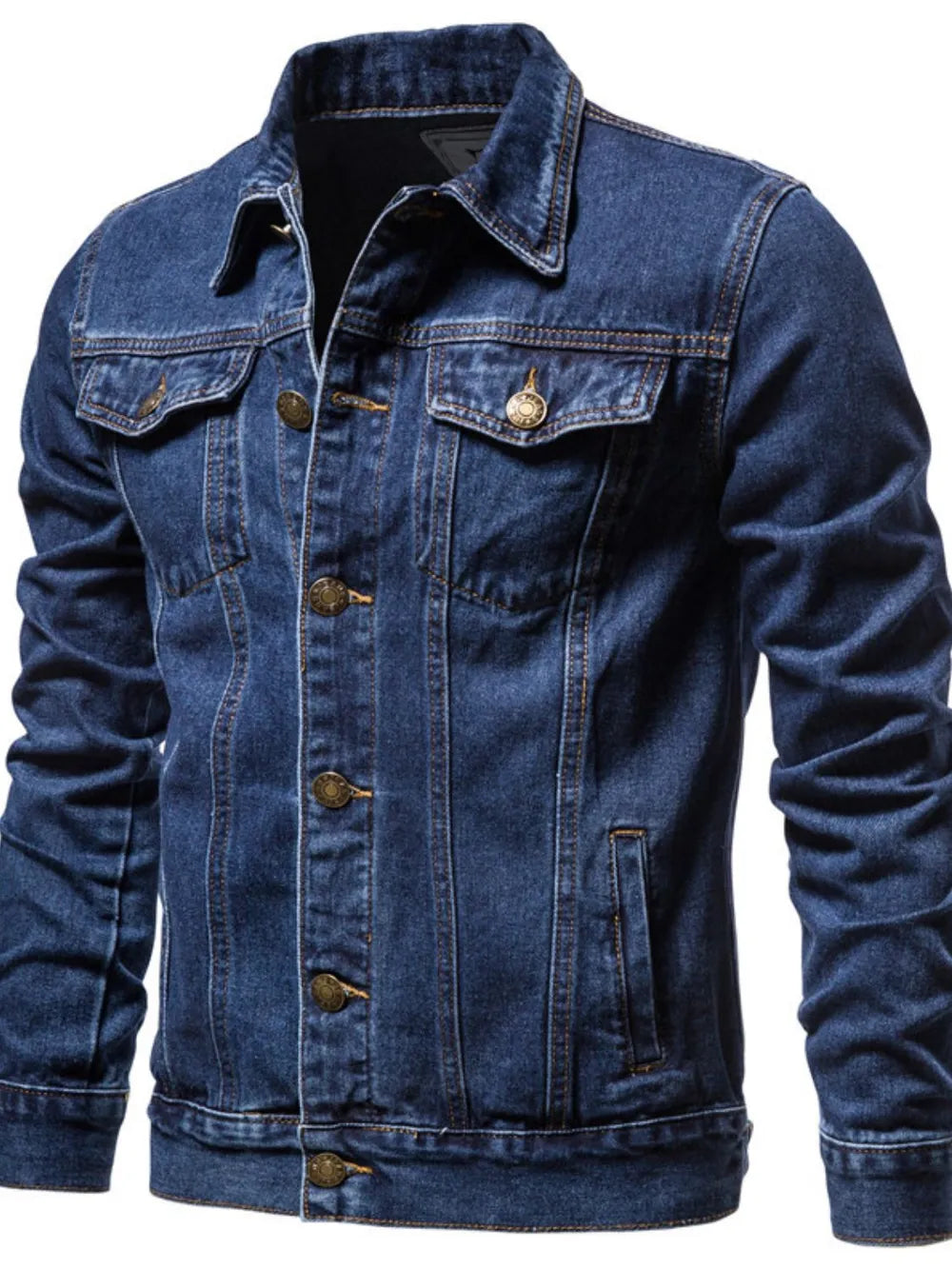 Men's Button Down Long Sleeve Denim Jacket Medium
