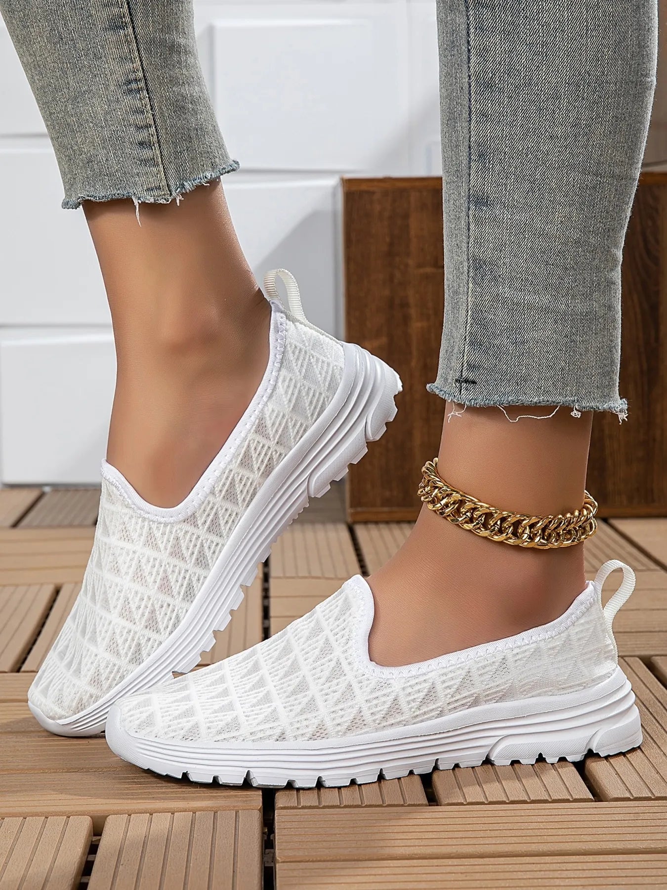 Breathable Mesh Slip-On Sneakers