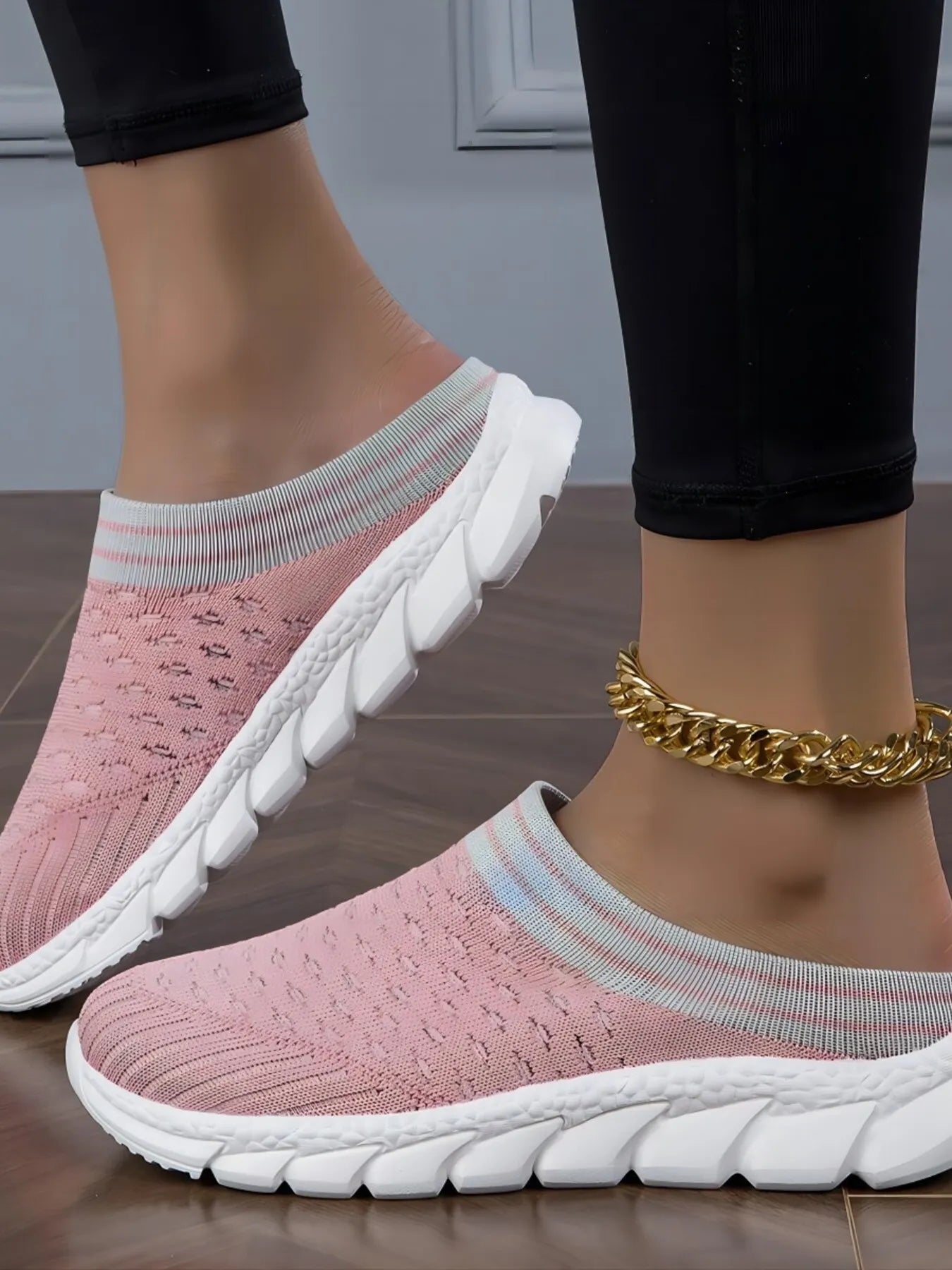 Breathable Mesh Slip-On Sneakers Pink