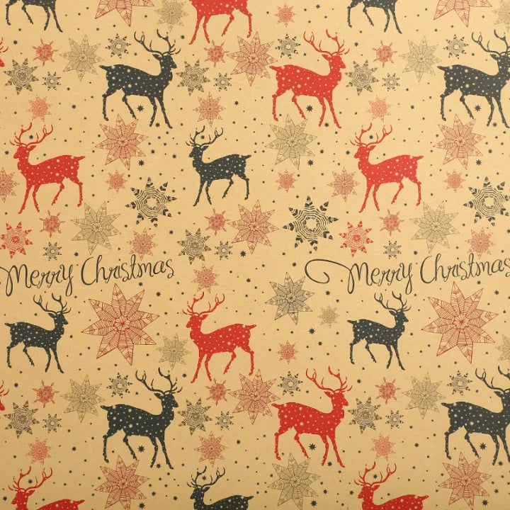 Christmas Gift Wrapping Paper Thickened Christmas Cowhide Wrapping Paper Christmas Tree Elk Gift Box Wrapping Paper Merry Christmas Reindeer|Merry Christmas Reindeer * 50*70Cm-50 * 70Cm