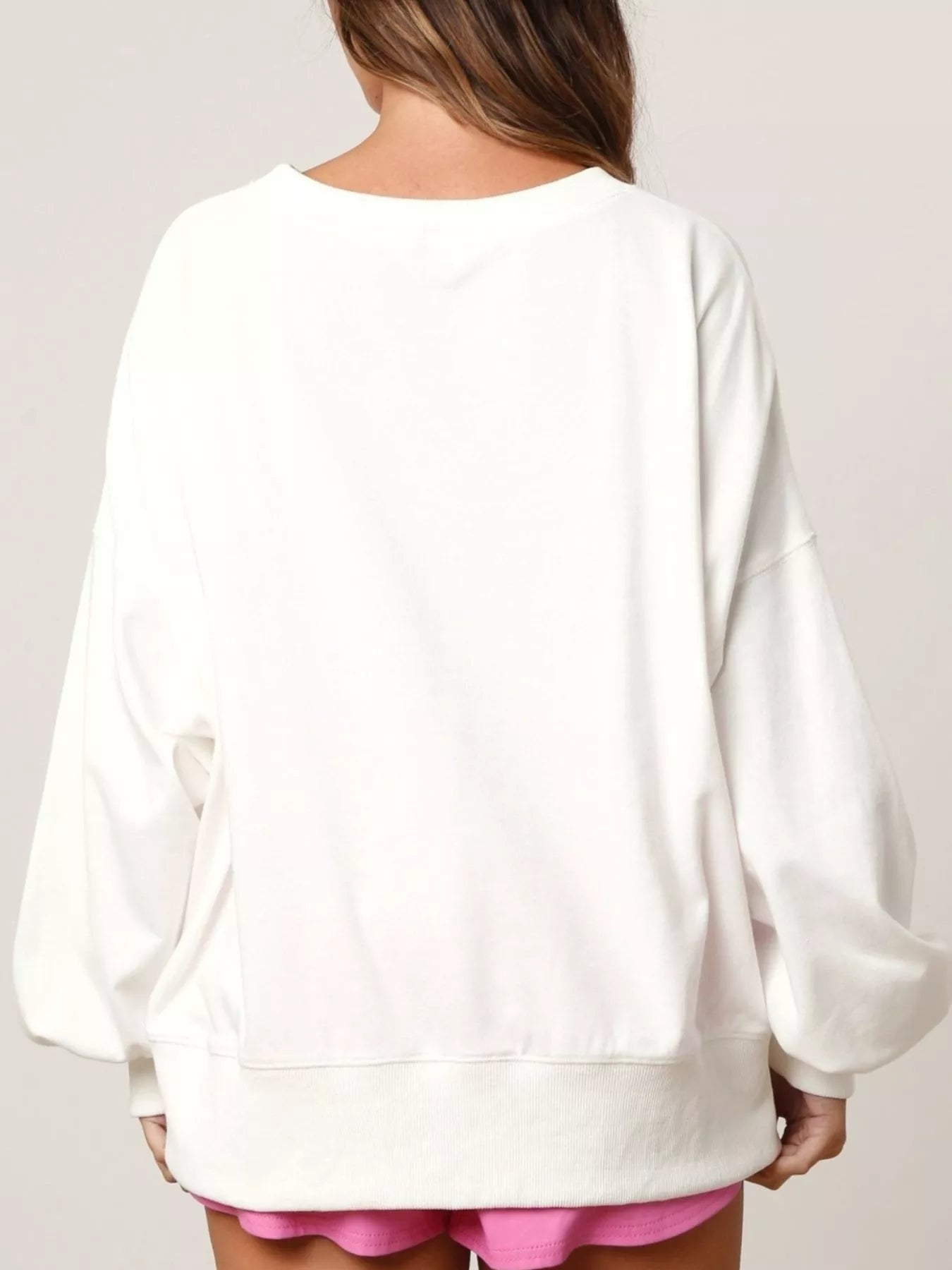 Sequin Boots Color Block Sweatshirt