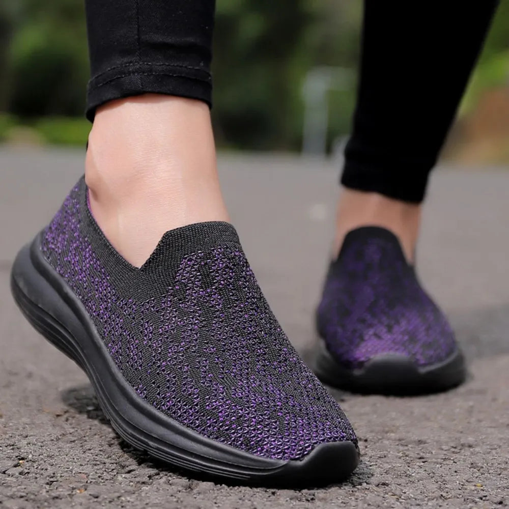 Round Toe Flats Athletic Purple