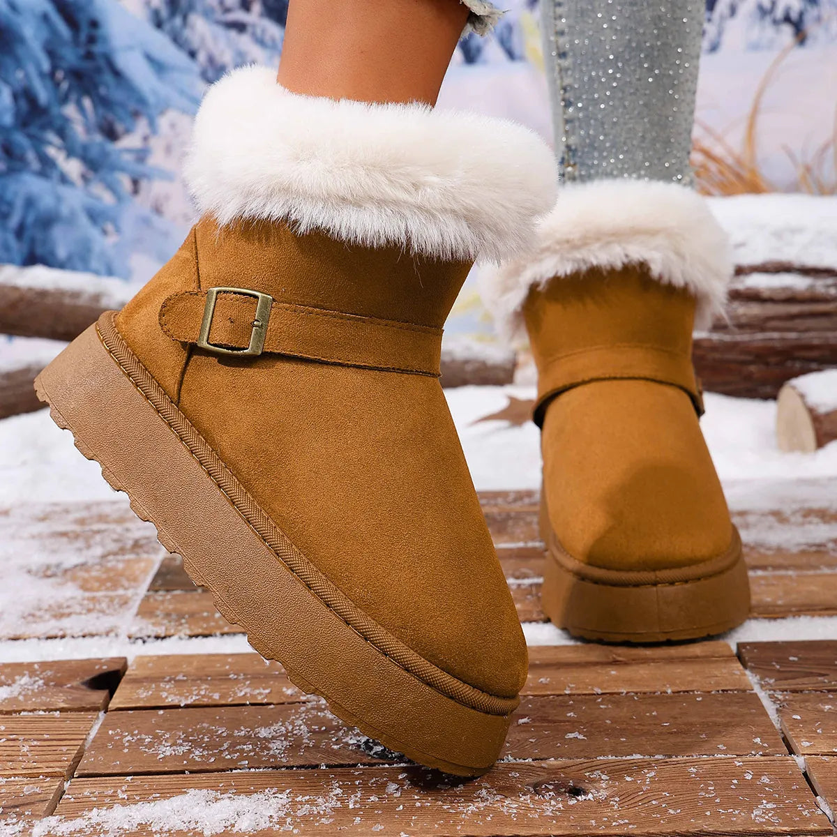Round Toe Platform Boots