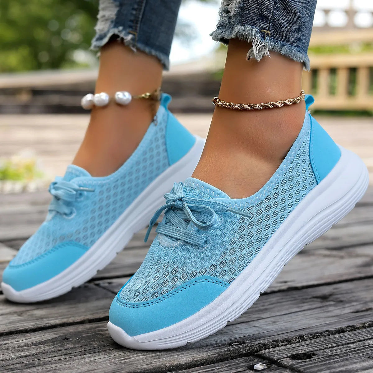 Breathable Mesh Sneakers Blue