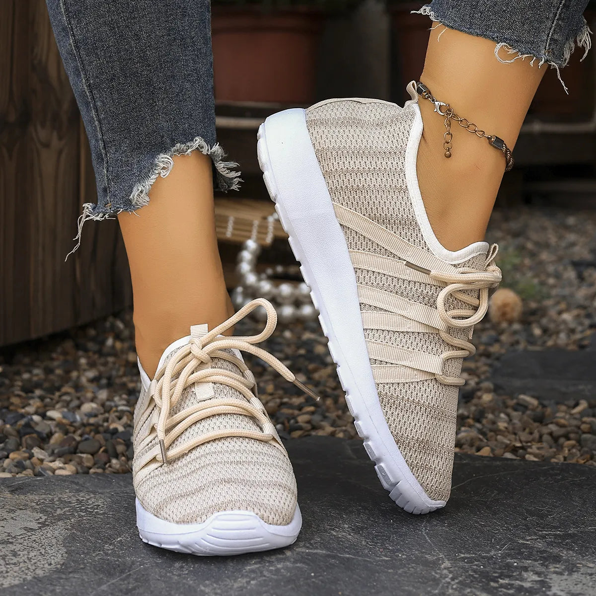 Round Toe Platform Sneakers