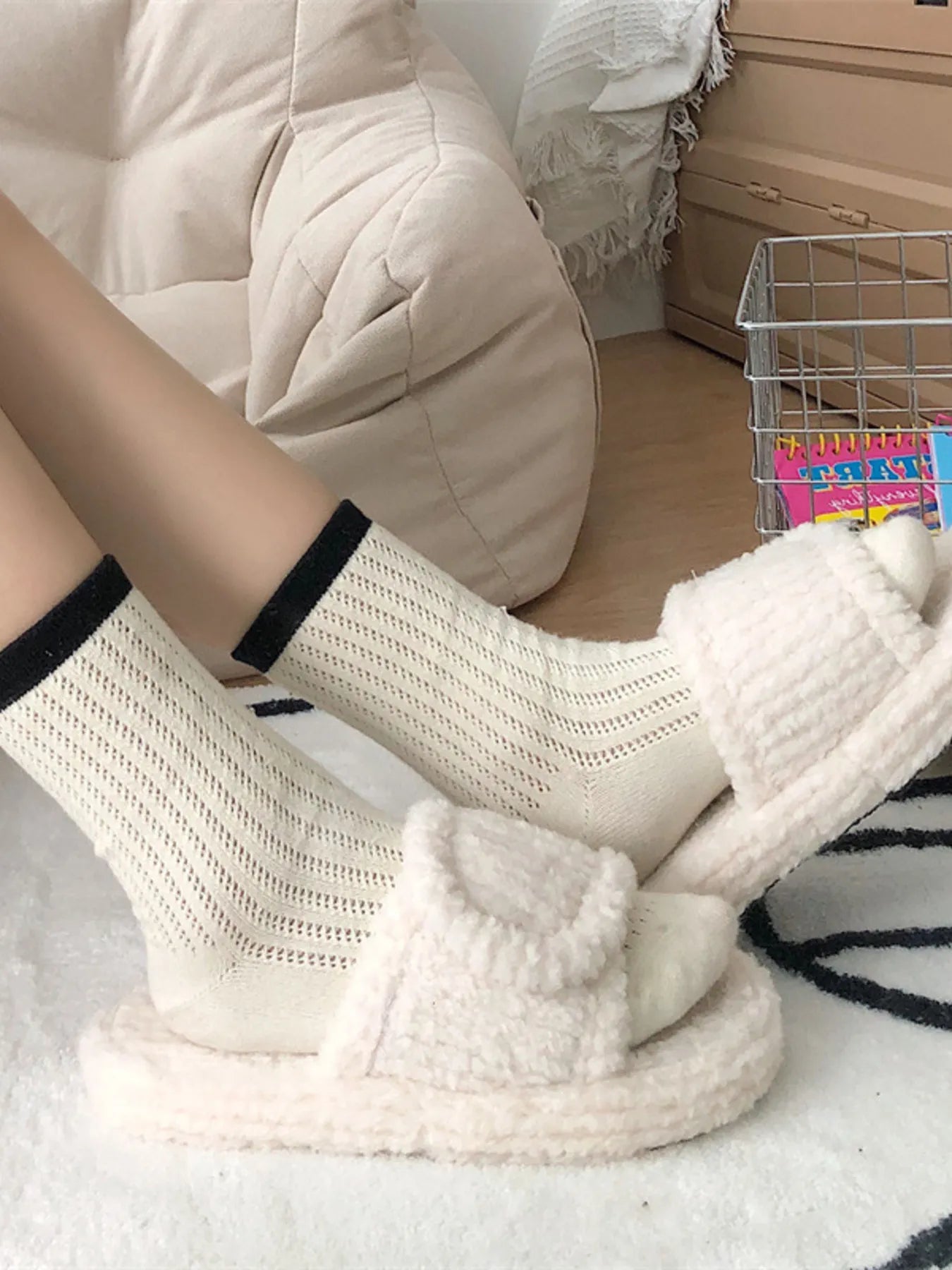 Cozy Fuzzy Open Toe Slippers