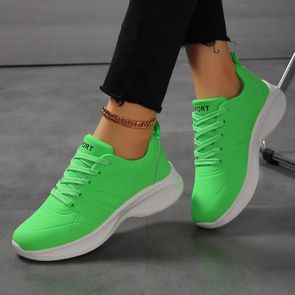 Round Toe Flats Athletic Green