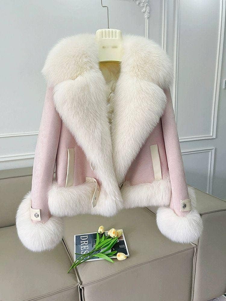 Chic Pink Faux Fur Coat - Winter Elegance For Women Pink