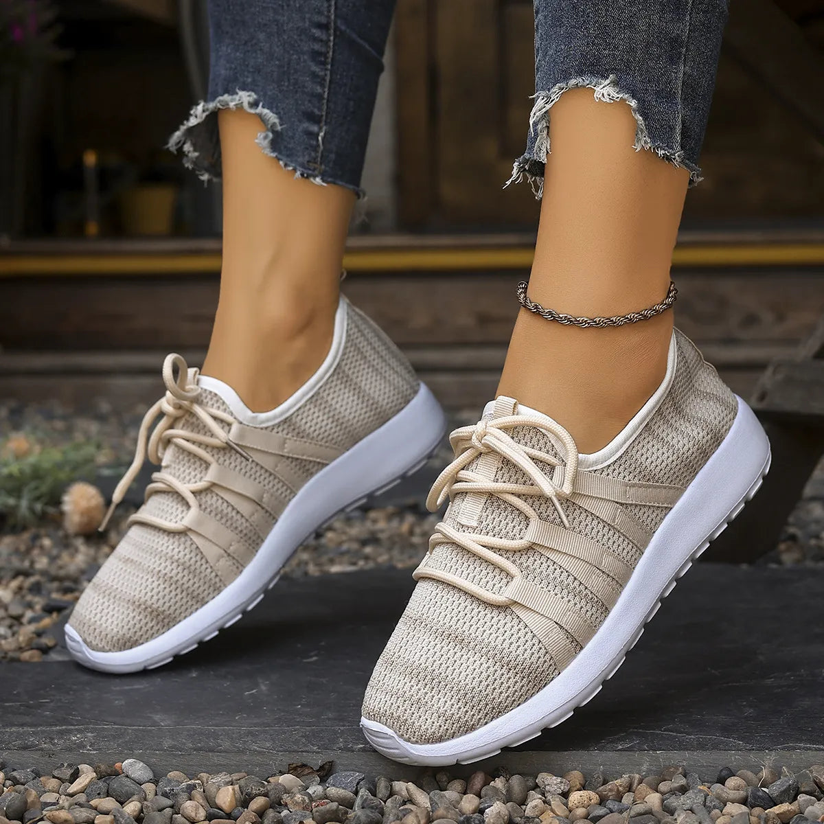 Round Toe Platform Sneakers