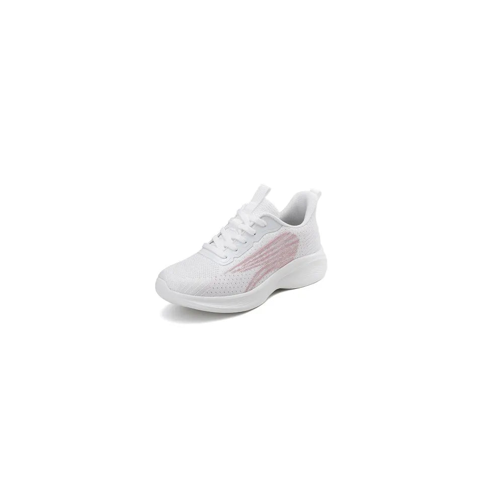Round Toe Flats Athletic White