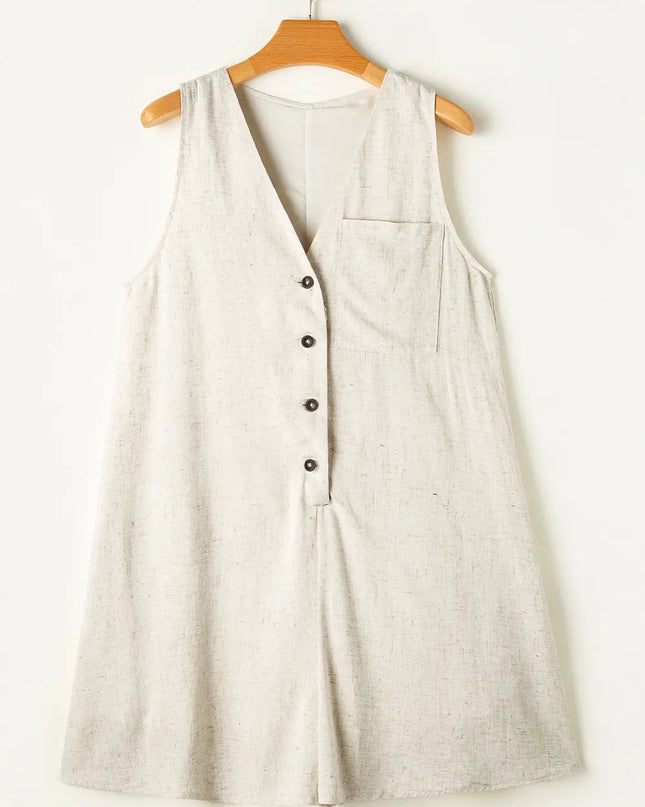 V-Neck Sleeveless Romper