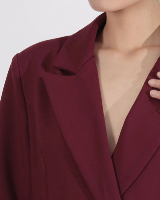 Ruffle Hem Double-Breasted Blazer Dress