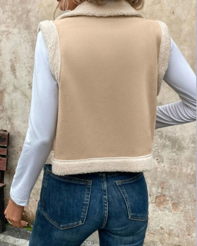 Zip Up Sherpa Vest Coat