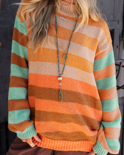 Striped Rainbow Long Sleeve Sweater