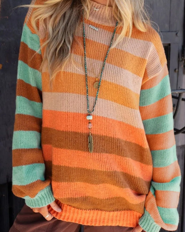 Striped Rainbow Long Sleeve Sweater