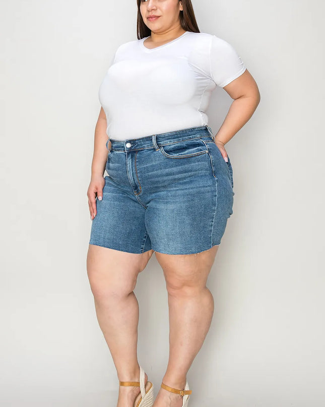 Judy Blue Full Size High Waist Slim Denim Shorts