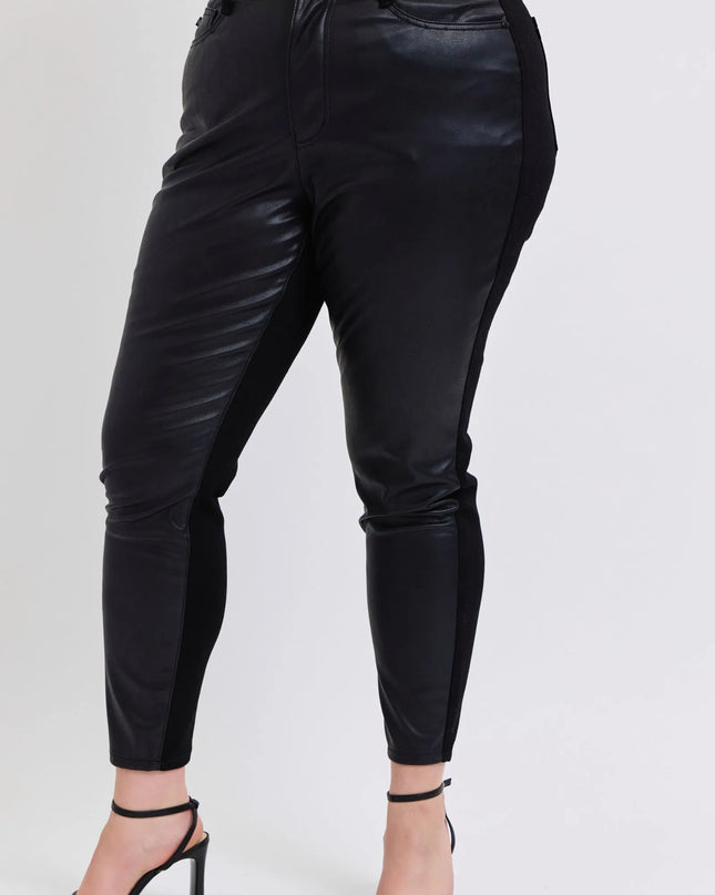 Judy Blue Plus Size HW Faux Leather Skinny Pants