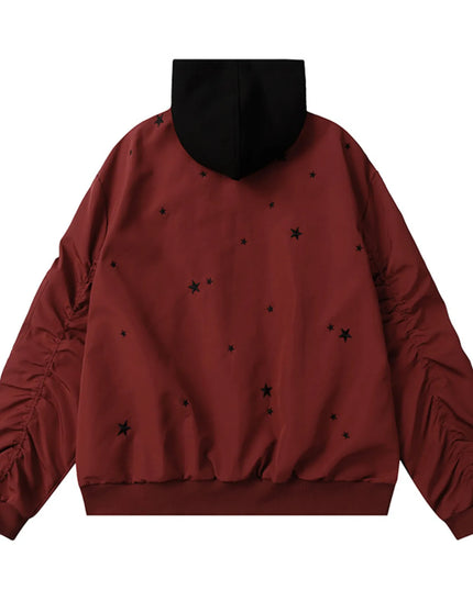 Men's Star Zip Up Hooded Jacket