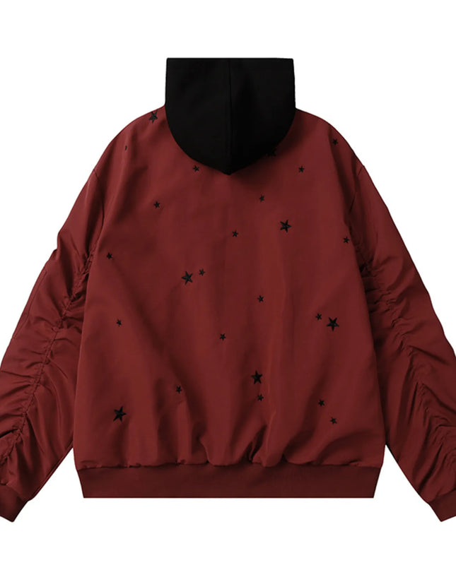 Men's Star Zip Up Hooded Jacket