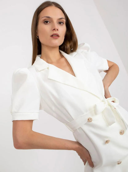 Tie Waist Short Sleeve Blazer Dress