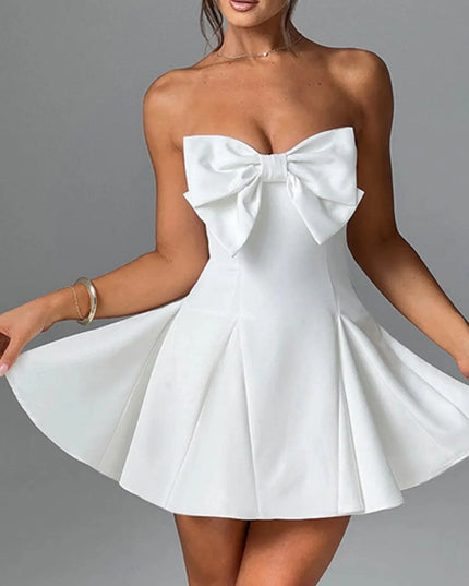 Bow Tube A-Line Mini Dress