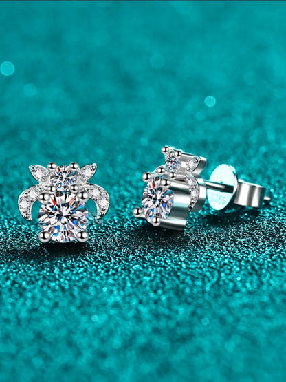 1 Carat Moissanite 925 Sterling Silver Stud Earrings 