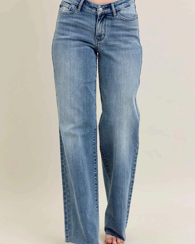 Judy Blue Full Size V - Front Baggy Jeans Plus Size