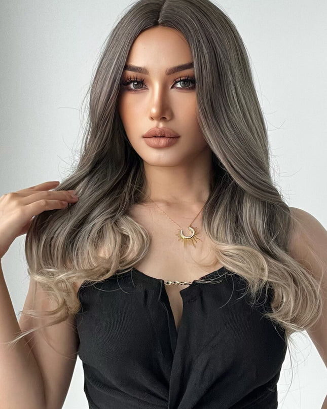 13*1" Full-Machine Wigs Synthetic Long Straight 24" 