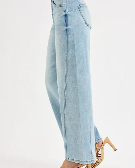 RISEN Full Size Mid Rise Fit Barrel Jeans Plus Size