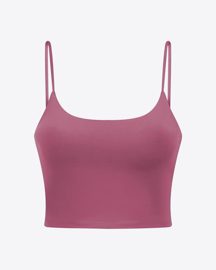 Millennia Feel Like Skin Scoop Neck Sports Cami Cerise