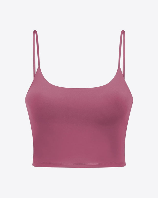 Millennia Feel Like Skin Scoop Neck Sports Cami Cerise