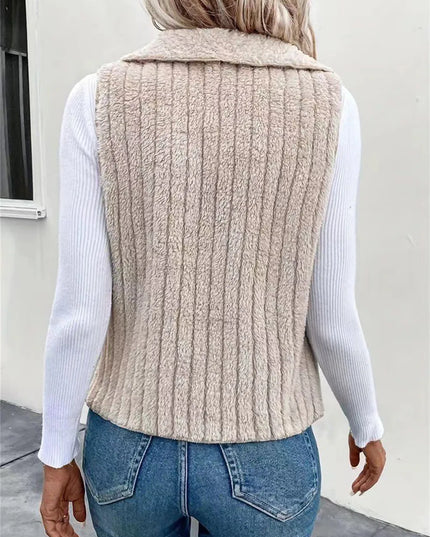 Open Front Fuzzy Vest Coat