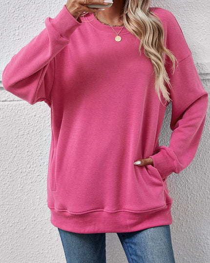 Dropped Shoulder Sweatshirt with Pockets