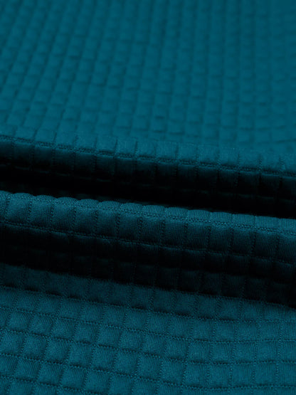 Waffled Textured Raw Edge Patchwork Top and Pants 2pcs Set