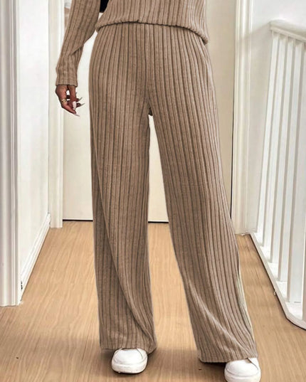 Button Detail Long Sleeve Top and Pants Set