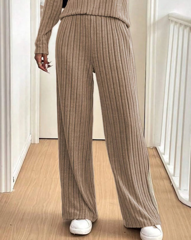 Button Detail Long Sleeve Top and Pants Set