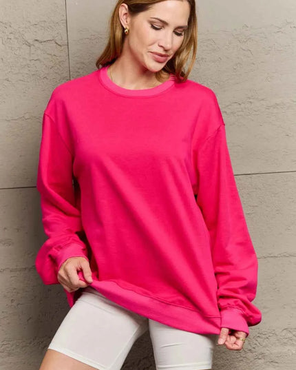 Full Size Round Neck Long Sleeve Sweatshirt