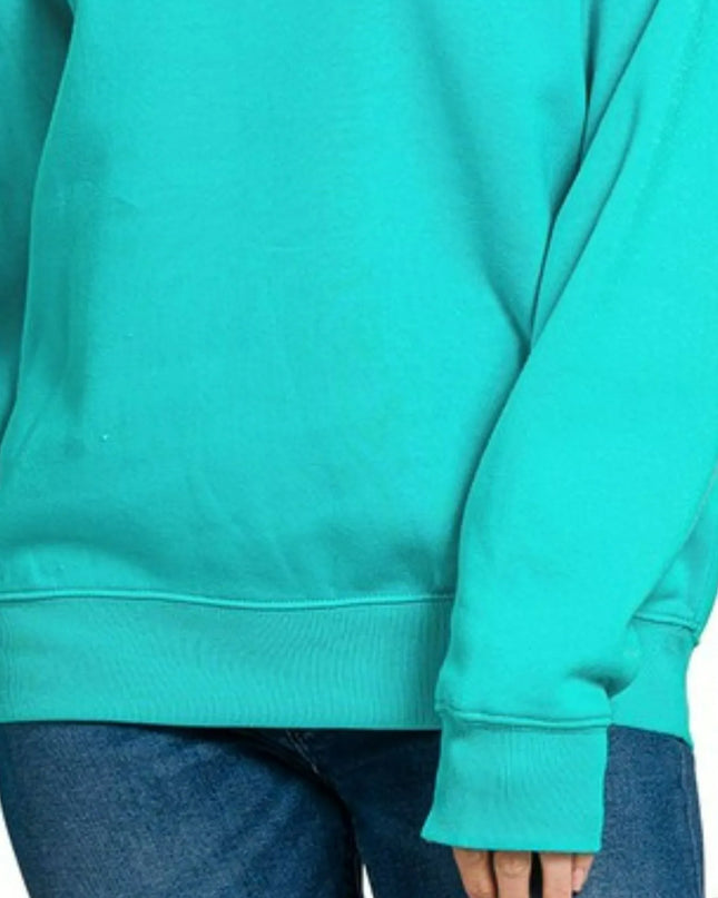Zenana Fleece Crewneck Long Sleeve Sweatshirt