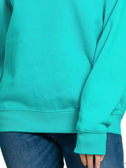 Zenana Fleece Crewneck Long Sleeve Sweatshirt