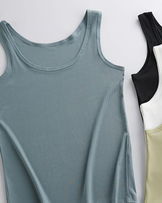 Plus Size Ribbed Scoop Neck Tank Top